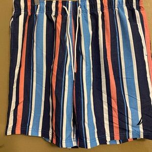 Nautica Men's Size Large Striped Swim Shorts Moisture Wicking NWT